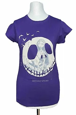 Buy Nightmare Before Christmas T-shirt Tee Disney Logo Graphic Purple Small S • 12.99£
