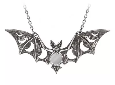 Buy Alchemy Lunaeca Moon Phase Necklace Bat Gothic Alternative Jewellery • 27.50£