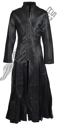 Buy Carrie-Anne Moss Cosplay Trinity The Matrix Formal Outerwear Leather Trench Coat • 129.99£
