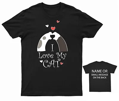 Buy I Love My Cat T-shirt Personalised Gift Customised Name • 12.95£