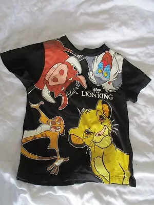 Buy Black Vibrant Lion King T-shirt : Simba, Pumbaa, Rafiki & Timon Age 7 - 8 Years • 1.50£