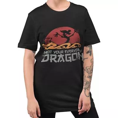 Buy Disney Mulan Not Your Everyday Mushu Black Crew Neck T-Shirt - Cotton Dragon • 10£