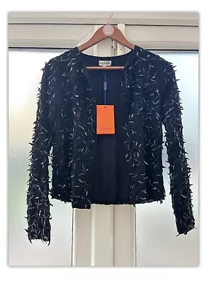 Buy NEW MARY PORTAS NWT House Of Fraser Black Full Sequin Trophy Jacket Size 8 • 44.99£
