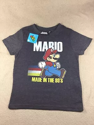 Buy Super Mario “Made In The 80’s” Grey T-Shirt - Kids Size 5A / 108-113 - New Tags • 7.99£