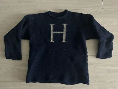 Buy Universal Studios Harry Potter Sweater XL Blue “H” Scotland Wool Silk READ DESCR • 18.90£