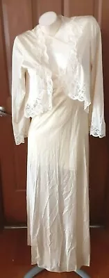 Buy Vanity Fair Collectibles Ivory Colored Nightgown And Bolero Misses Size 34 • 33.07£