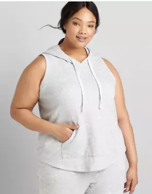 Buy LIVI Sleeveless Hoodie Sweatshirt Light Grey Splatter  Plus Size 18/20 NWT* • 28.41£