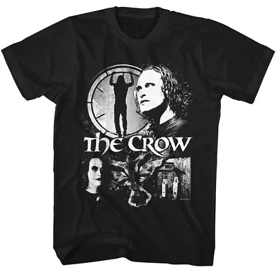 Buy The Crow 1994 Movie Bl & Wh Gradient Collage Poster Brandon Lee Men's T Shirt • 38.46£
