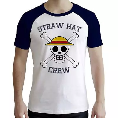 Buy ABYSTYLE Men's One Piece T-Shirt Skull Man SS White & Blue-Premium ( (US IMPORT) • 34.67£