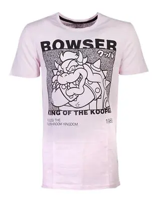 Buy Official Nintendo Super Mario Bros Bowser King Of The Koopas Pink Unisex T-shirt • 14.99£