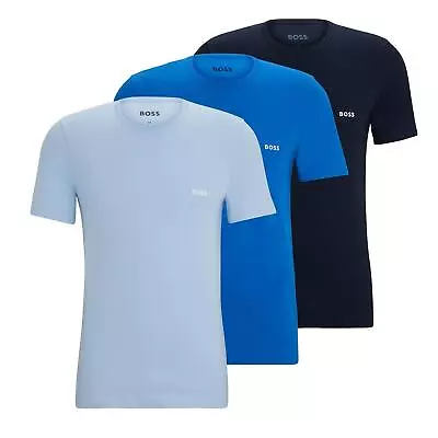 Buy BOSS Cotton Jersey T-Shirt 3 Pack - Blue Shades • 34.95£