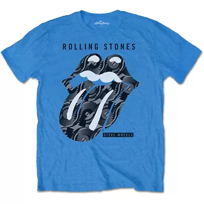 Buy The Rolling Stones Steel Wheels Blue T-Shirt NEW OFFICIAL • 16.59£