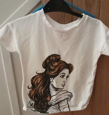 Buy Disney Girl's Short Sleeve Beauty And The Beast Belle  T Shirt Age 4  • 6£