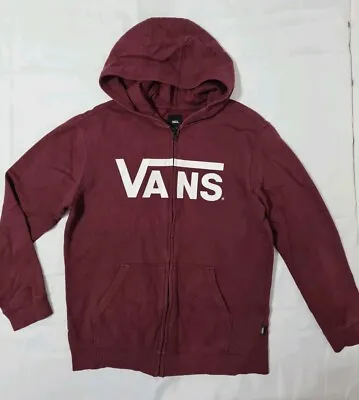 Buy Vans Women Dark Red Sleeve Hoodie Sweatshirt Sweater Jumper Jacket Size XL • 14£