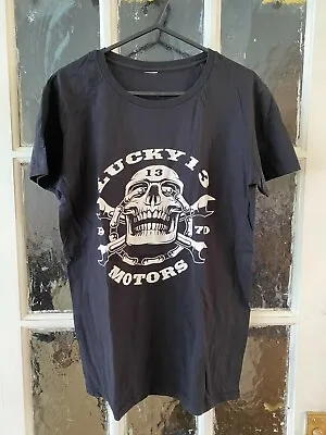 Buy  LUCKY 13 MOTORS  Unisex Black Cotton T-shirt Size Small Good Condition • 13£