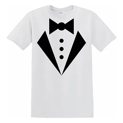 Buy Suit And Tie Kids T-Shirt Tuxedo White Suit Tshirt Fancy Birthday Fashion Gift • 7.99£