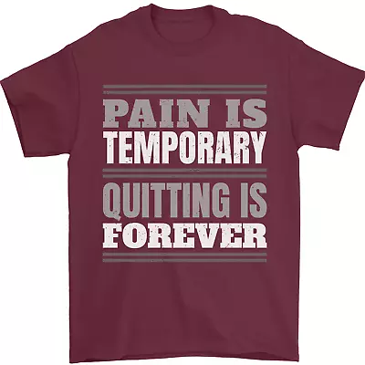 Buy Pain Is Temporary Gym Quote Bodybuilding Mens T-Shirt 100% Cotton • 9.99£