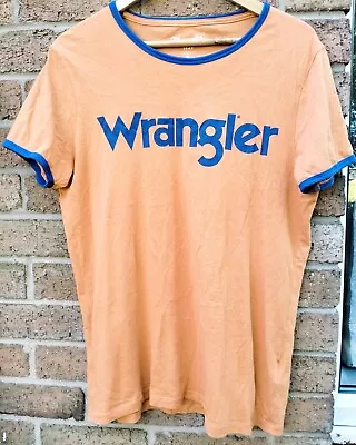 Buy Vintage Orange Wrangler T Shirt Slim Medium • 1.50£