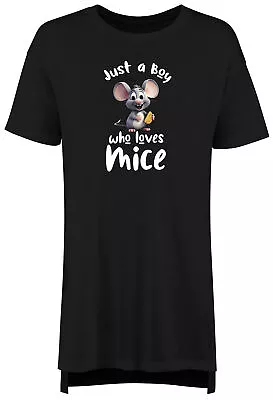 Buy Just A Boy Nightie Women Who Loves Mice Mouse Rodent Rat Ladies Night Shirt Gift • 13.99£
