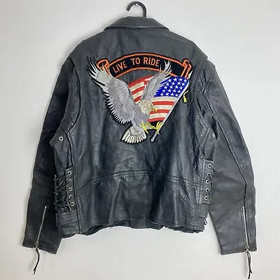 Buy Vintage Leather Perfecto Motorcycle Biker Jacket Perfecto Large 24  P2p • 99.99£