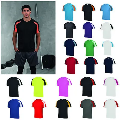 Buy AWDis Just Cool Contrast Cool T-Shirt - Men Team Sports/Football Polyester Tee • 9.69£