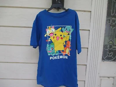Buy Boys Pokemon Blue Shirt Size L Pickachu, Charmander, Bulbasaur, Squirtle • 8.11£