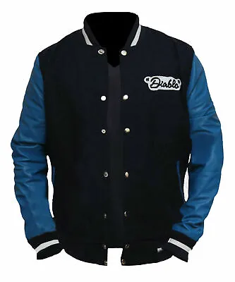 Buy Mens El Suicide Squad Biker Moto Blue Varsity Cotton Jacket • 25.99£