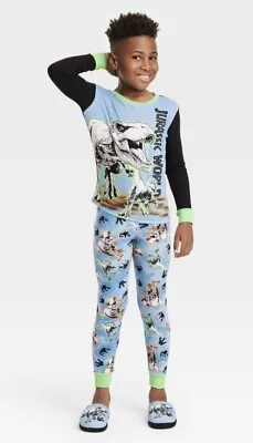 Buy Jurassic World Park Boys Medium (8) Sleep Set Shirt Pants Slippers PJs Pajamas • 7.83£