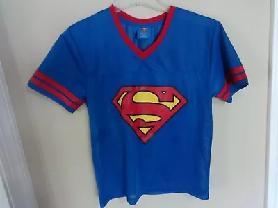 Buy Vtg Official Merch Superman # 1 Jersey Shirt Youth Large 10/12 By DC Comics • 19.59£