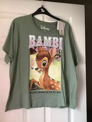 Buy Disney Bambi Green T Shirt Top Size 16  Brand New • 8£