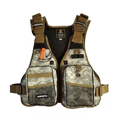 Buy Multi-Pocket Fishing Vest Mens Lightweight Fishing Vest Floatage Jackets L K6T4 • 12.79£