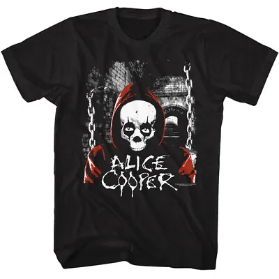 Buy Alice Cooper Hooded Skull Chains Dundeon Men's T Shirt Shock Rock Merch • 42.23£