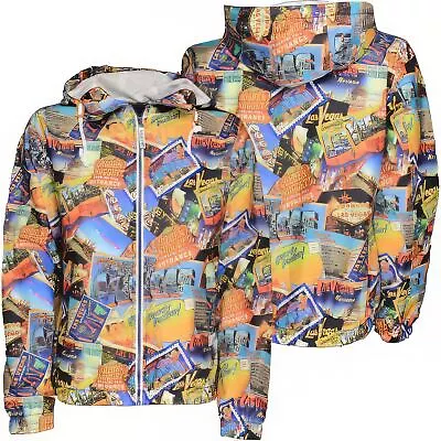Buy Mens Soul Star Graffiti Las Vegas All Over Printed Hooded Bomber Jacket S-XXL • 11.99£