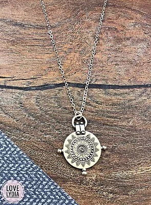 Buy NEW Silver Colour Viking Roman Ancient Style Aztec Boho Bohemian Circle Necklace • 12.99£