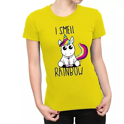 Buy 1Tee Womens Cute Sitting Rainbow Unicorn T-Shirt • 7.99£
