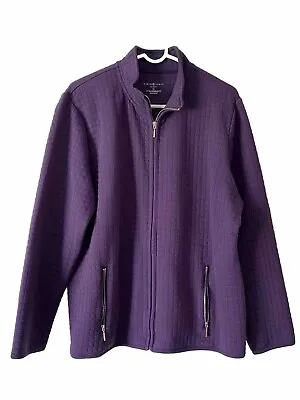 Buy KAREN SCOTT Sport Purple Quilted Full Zip Up Jacket Zip Pockets Womens XL • 20.78£