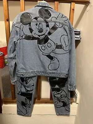 Buy Denim Set Cropp Mickey Mouse Jeans Size M (38) And Jacket Size M • 10£