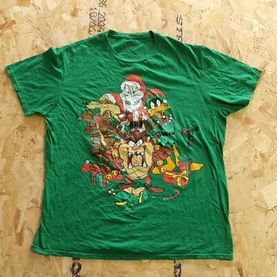 Buy Looney Tunes Graphic T Shirt Green Adult Large L Mens Summer • 11.99£