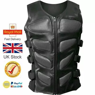 Buy Mens Cyber Leatherette Matrix Bodice Waistcoat Jacket Steampunk Coat Gothic Vest • 39.99£