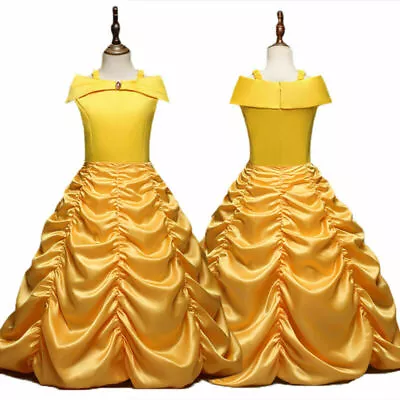 Buy Beauty And The Beast Belle Princess Costume Fancy Dress Kids Girls Clothing 3-10 • 12.56£