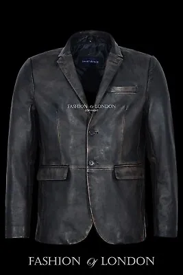 Buy MILANO Men's Italian Blazer Black Bronze Slim Fit Napa Leather Jacket Coat • 95.97£