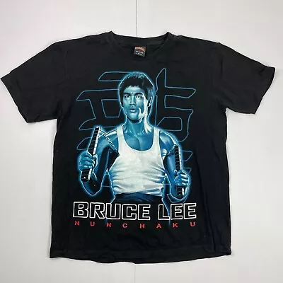 Buy Bruce Lee T-Shirt Large Black Mens Graphic Print Nunchaku • 9.88£