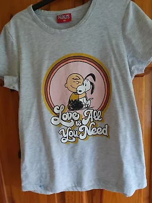 Buy  PEANUT & SNOOPY T-SHIRT TOP, UK 10 - 12, Love Is All You Need. Cute Tshirt  • 8.90£