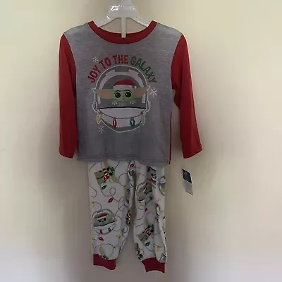 Buy NWT Star Wars Boys Girls 2 Piece Pajama Set Baby Yoda Christmas Size 4T • 14.48£