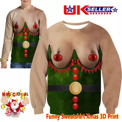 Buy Ugly Christmas Jumper Sweaters Men Women Funny 3D Print Sweatshirt Xmas Pullover • 13.89£