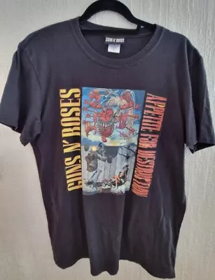 Buy Guns N Roses T Shirt Rock Band Merch Appetite For Destruction Banned Cover Sz L • 20£