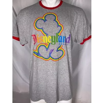 Buy Disneyland Resort PRIDE Mickey Mouse Grey  Rainbow T-Shirt Men's Medium Retired  • 15.22£