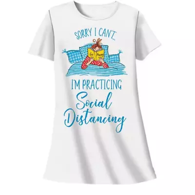 Buy Social Distancing Sleep Shirt Womens One Size Cotton • 19.50£