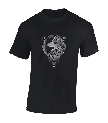 Buy Norse Wolf Mens T Shirt Viking Odin Thor Loki Celtic Symbol Mjolnir Cool Top • 7.99£