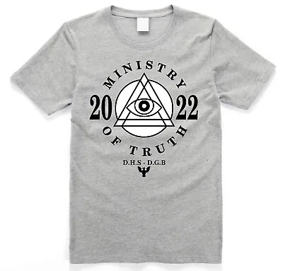 Buy Ministry Of Truth 2022 DHS - DGB Dystopian Protest T Shirt Grey • 18.49£